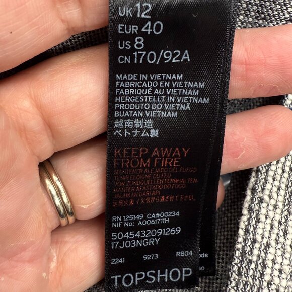 Women's TOPSHOP Tweed Double-Breasted Unlined Blazer |‎ Size 8 - Picture 8 of 10